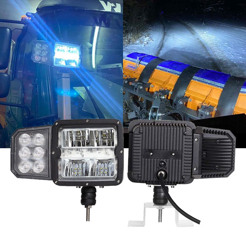 Snow plow LED light for winter road maintenance
