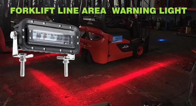 Forklift red zone light installation display effect - LED forklift safety light | XRLL