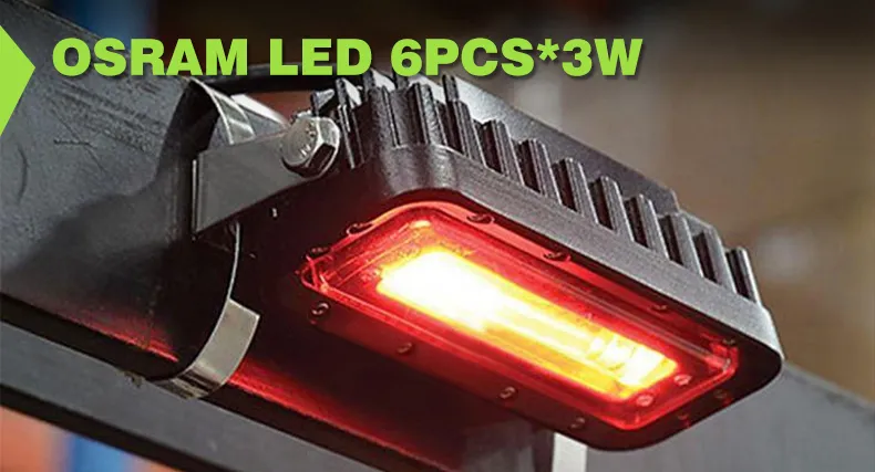 Close-up of the OSRAM LED chips used in a red zone forklift light, the kind of component provenance insurers and auditors ask about