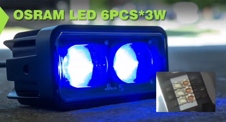Forklift safety light fitted with OSRAM LED lamp beads shown before final assembly and testing
