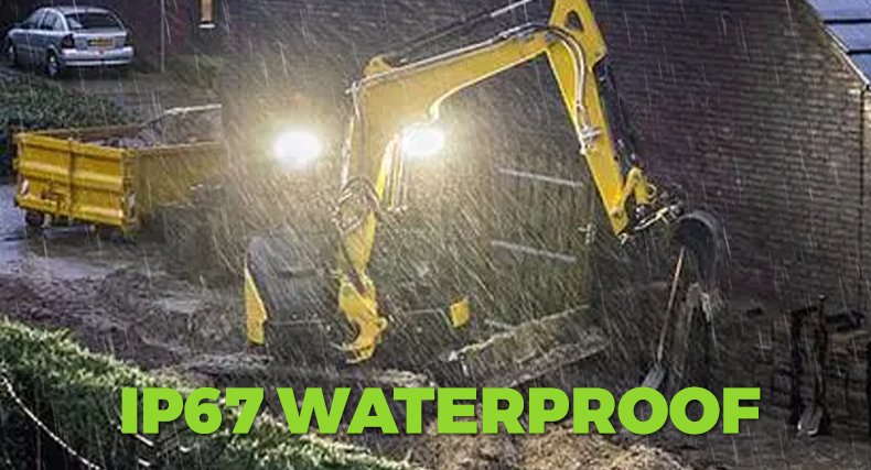 Sealed LED work light engineered to an IP67 protection rating for wet duty environments
